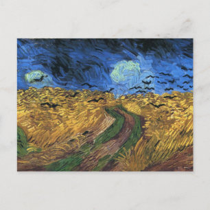 Van Gogh Wheatfield med Kråkor vykort