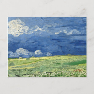 Van Gogh - Wheatfield under thundermolds målning Vykort