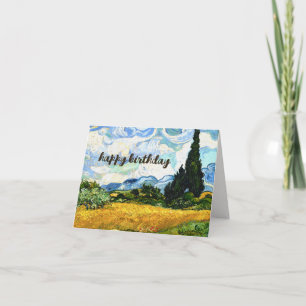 VAN GOGH "Wheatfield with cypresses" Birthday Kort