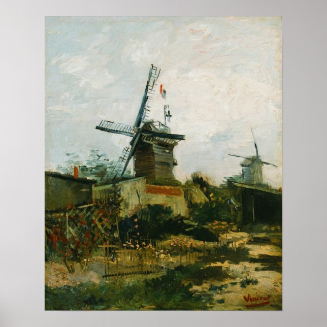 Van Gogh - Windmills på Montmartre Poster (Framsidan)
