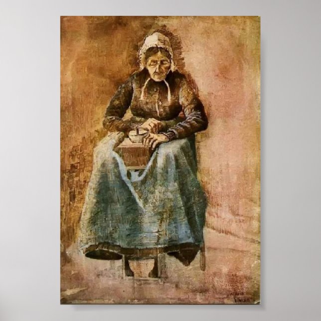 Van Gogh - Woman Grinding Coffee Poster (Framsidan)