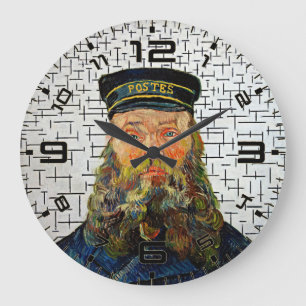 Van Gogh x Mondrian konstfusion väggklocka