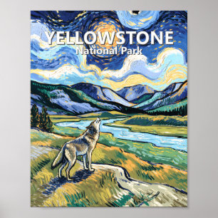 Van Gogh Yellowstone National Park Varg ylar Poster