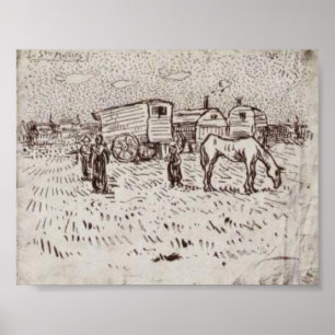 Van Gogh - zigenare i Saintes-Maries Poster