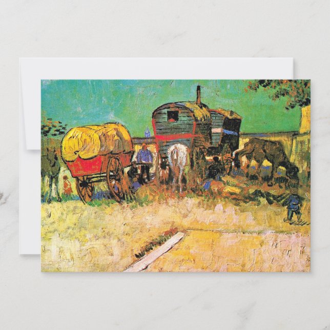 Van Gogh - zigenarläger med Horse Dray, Kort (Framsida)