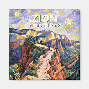Van Gogh Zion Angels Landing Vandringstig Anpassad Magnet