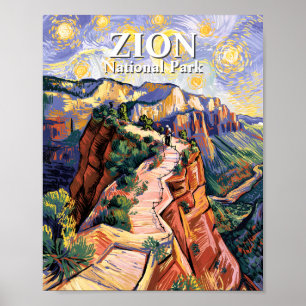 Van Gogh Zion Angels Landing Vandringstig Anpassad Poster