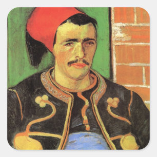 Van Gogh, Zouaven, Vintage Impressionism Konst Fyrkantigt Klistermärke