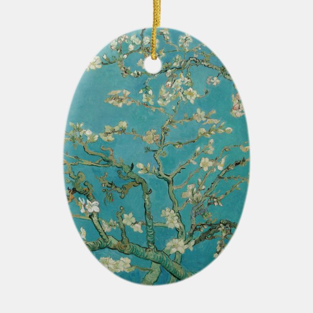 Van gogh's Almond Blommar Julgransprydnad Keramik (Framsidan)