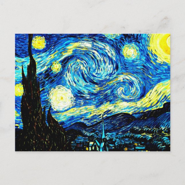 Van Goghs berömd målning, Starry Natt Vykort (Framsida)