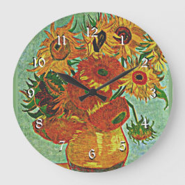 Van Gogh's Berömd Painting, Solblommor 12 Stor Klocka
