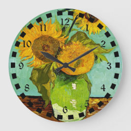 Van Gogh's Berömd Painting, Solblommor, 1888 Stor Klocka