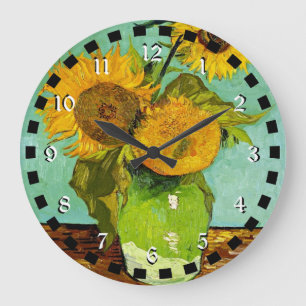 Van Gogh's Berömd Painting, Solblommor, 1888 Stor Klocka