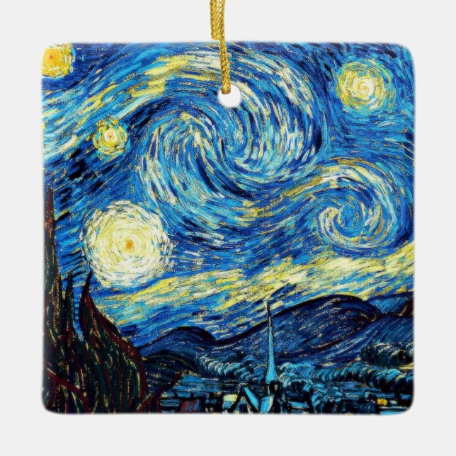 Van Goghs berömd, Starry Natt Julgransprydnad Keramik (Framsida)