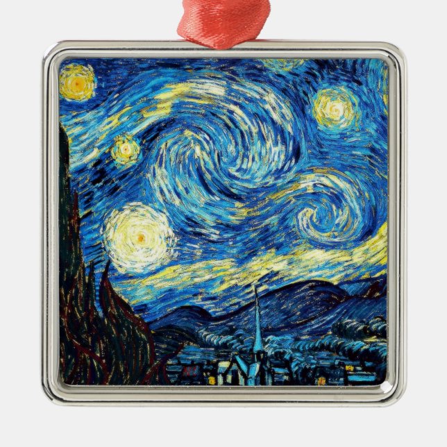 Van Goghs berömd, Starry Natt Julgransprydnad Metall (Framsidan)