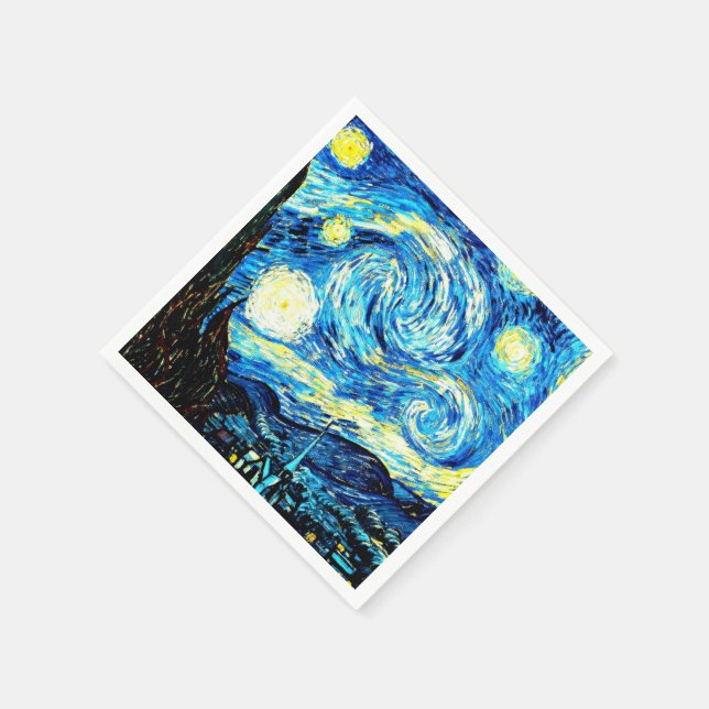 Van Goghs berömd, Starry Natt Pappersservett (Hörn)