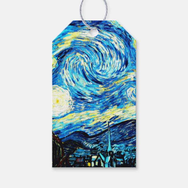 Van Goghs berömd, Starry Natt Presentetikett (Framsidan)