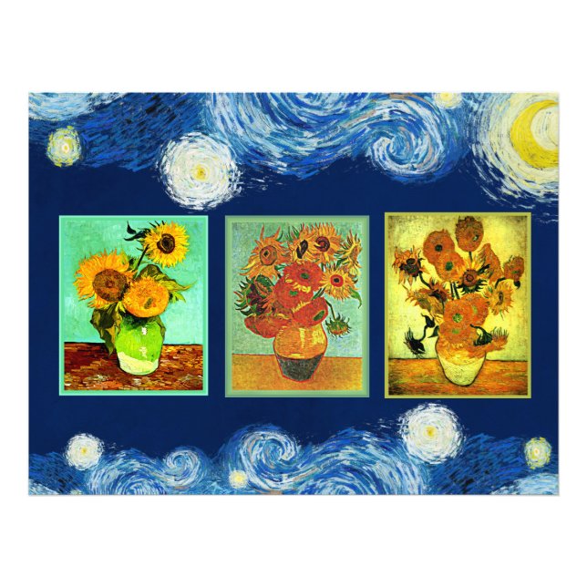 Van Goghs berömd Sunblommor Fototryck (Framsidan)