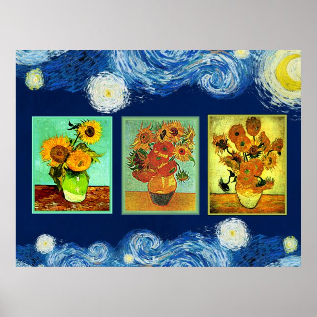 Van Goghs berömd Sunblommor Poster (Framsidan)
