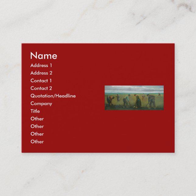 Van Goghs bönder eller jordbrukare som planterar p Visitkort (Framsida)
