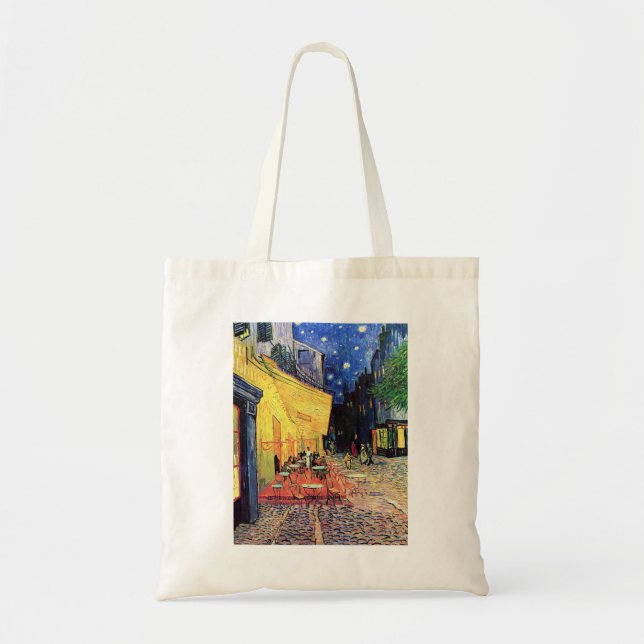 Van Gogh's Cafe Terrace Budget Tote Tygkasse (Framsidan)