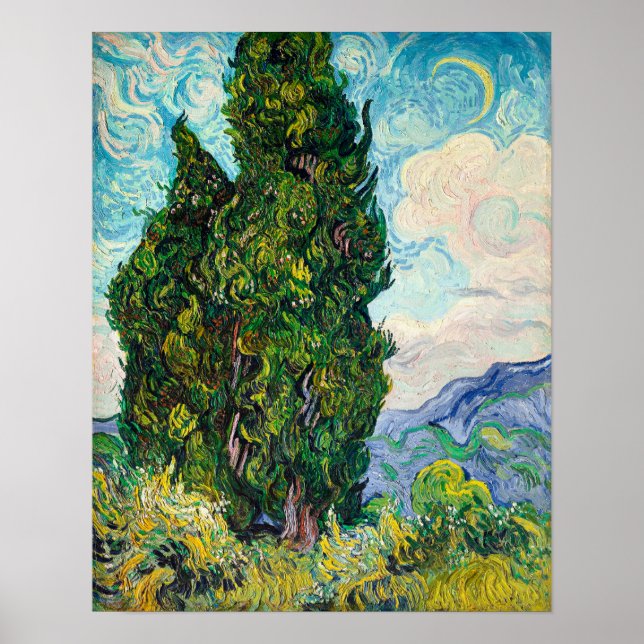 Van Gogh's Cypresses Poster (Framsidan)