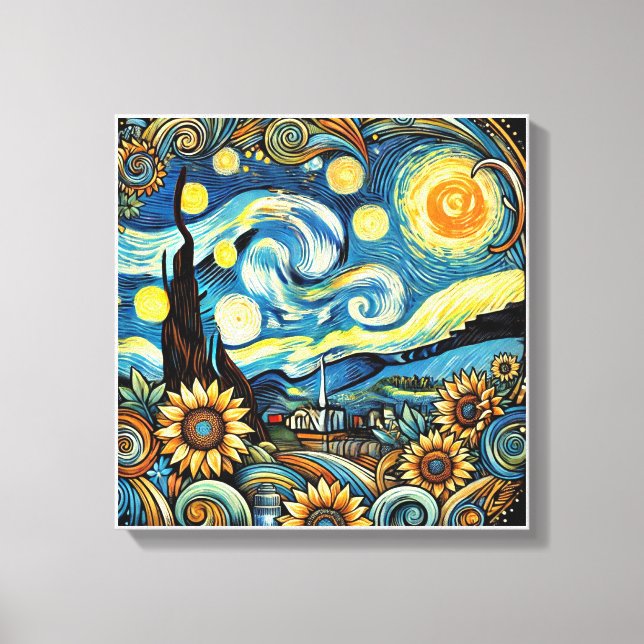 Van Goghs Drömlandsskaps Canvas Väggkonst (Framsida)