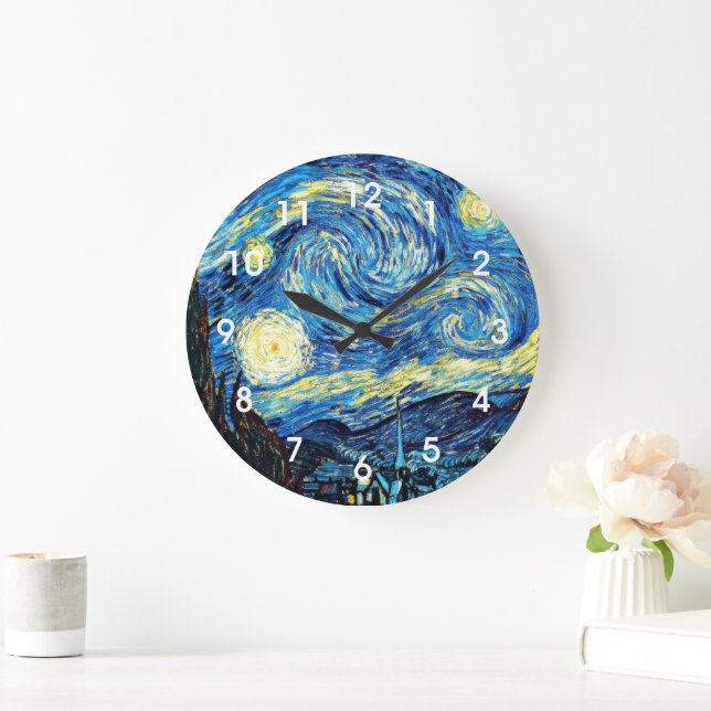 Van Gogh's famous painting, Starry Night, Stor Klocka (Hem)
