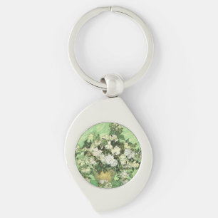 Van Gogh's Flowers i Vas Swirl Silverfärgad Nyckelring