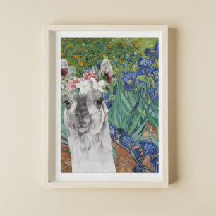 Van Gogh's Irises och Finare Llama Poster