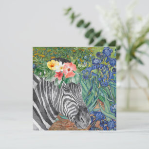 Van Gogh's Irises och Finare Zebra Flat Card
