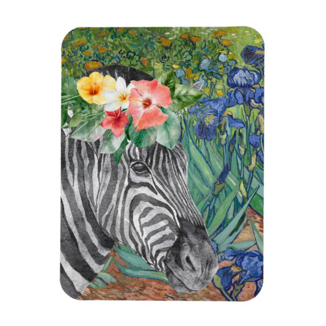 Van Gogh's Irises och Finare Zebra Magnet (Vertikal)