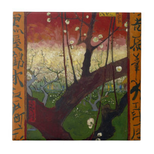 Van Gogh's Japonaiserie efter Hiroshige Kakelplatta