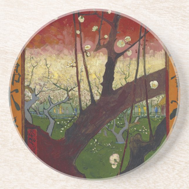 Van Gogh's Japonaiserie efter Hiroshige Underlägg Sandsten (Framsidan)