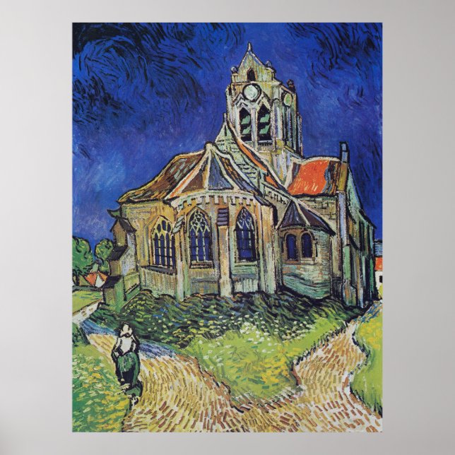 Van Goghs kyrka vid Auvers Poster (Framsidan)