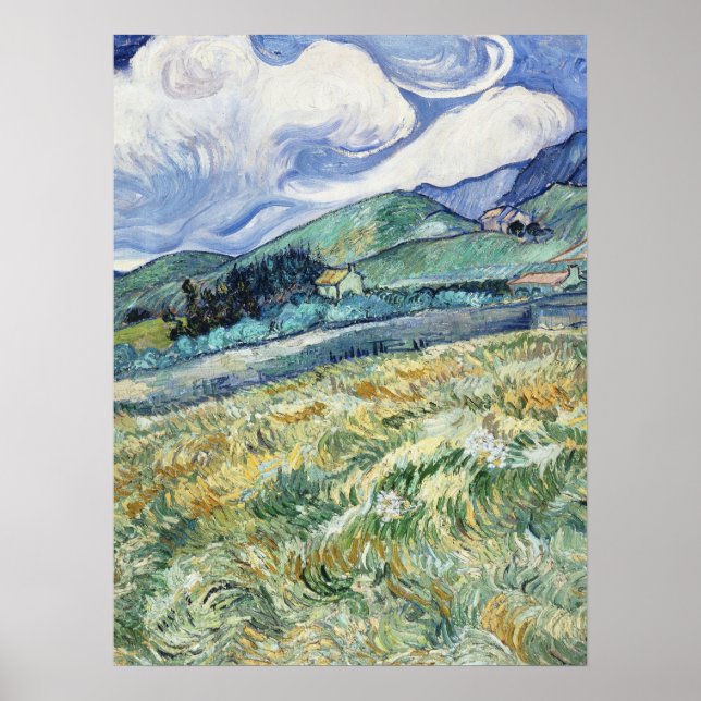 Van Goghs landskap från Saint-Rémy (1889) Poster (Framsidan)