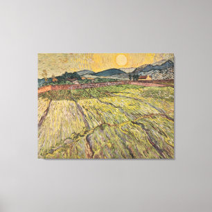 Van Goghs landskap med Ploged Fält (1899) Canvastryck