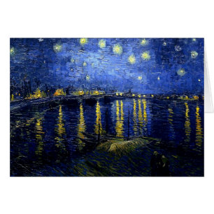 Van Goghs målning, Starry Night över Rhone OBS Kort