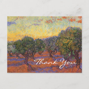 Van Gogh's Olive Grove, Orange Himmel Vykort
