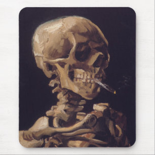 Van Gogh's Skeleton med Burning Cigarette Musmatta