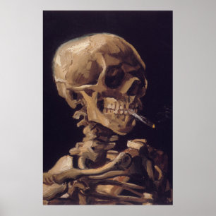 Van Gogh's Skeleton med Burning Cigarette Poster