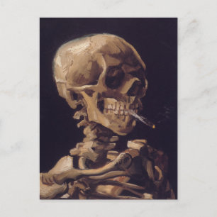Van Gogh's Skeleton med Burning Cigarette Vykort