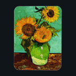 Van Goghs solblommor (3) Magnet<br><div class="desc">Van Goghs älskade målning,  Vas med tre solblommor</div>