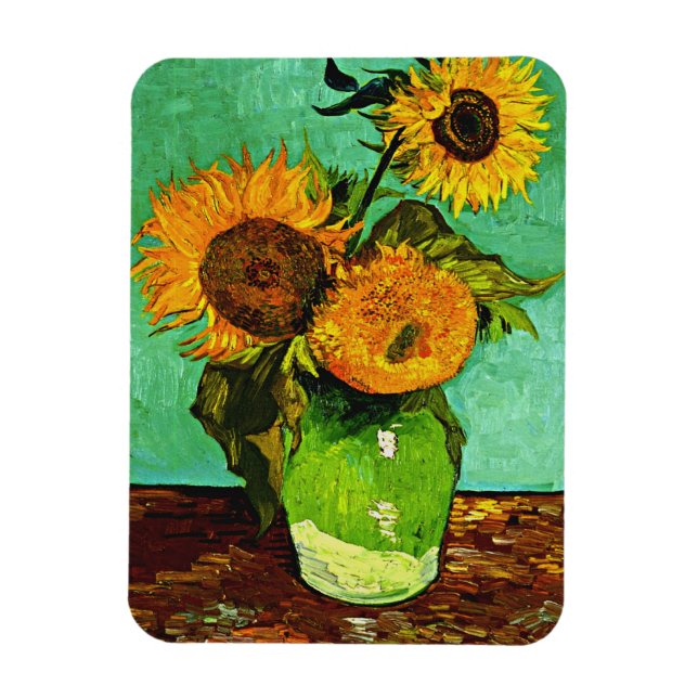 Van Goghs solblommor (3) Magnet (Vertikal)