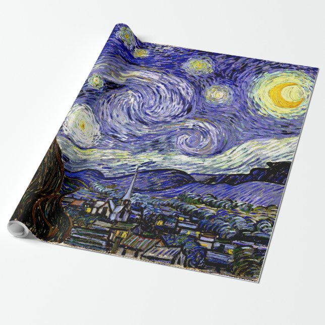 Van Gogh's Starry Natt, 1889 Presentpapper (Utrullad)