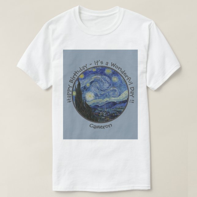 van Gogh's Starry Natt Party Items Collection T Shirt (Design framsida)