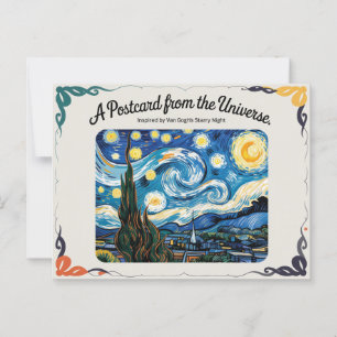 Van Gogh's Starry Nght Art Inspired Postcard Vykort