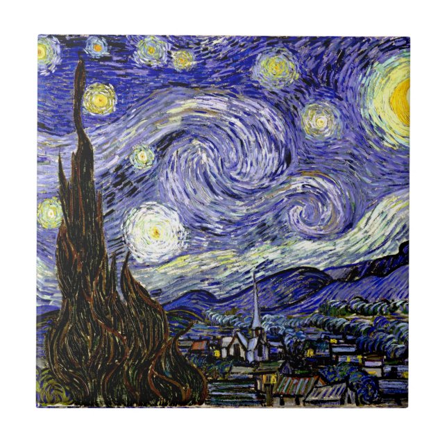 Van Gogh's Starry Night, 1889 Kakelplatta (Framsidan)