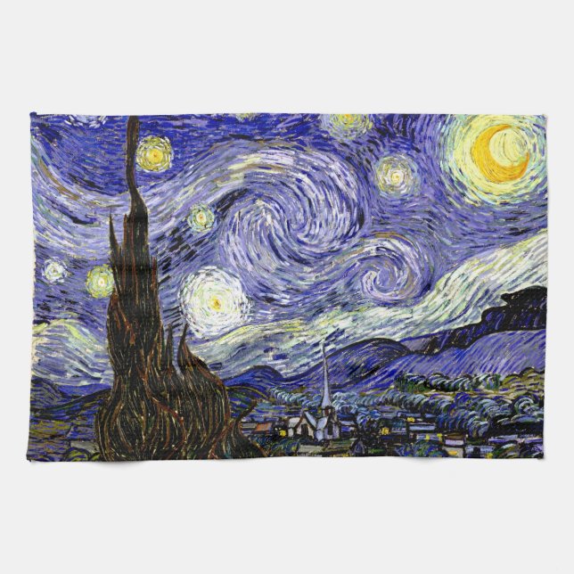 Van Gogh's Starry Night, 1889 Kökshandduk (Horisontell)