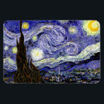 Van Gogh's Starry Night, 1889 Magnet<br><div class="desc">Som van Goghs magnum opus, hyllas målningen på ett mycket bra sätt, men den skildrar bilden utanför hans sanatorium-rumsfönster på natten, även om den målades från minnet under dagen. Bilden är i den offentliga domänen. Kontakta Mönster & Paintings & Graphics för speciella förfrågningar. © Copyright 2020 P.D., Mönster & Paintings...</div>